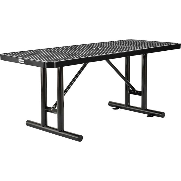 Global Industrial 6' Rectangular Expanded Metal Outdoor Table, Black 277560BK